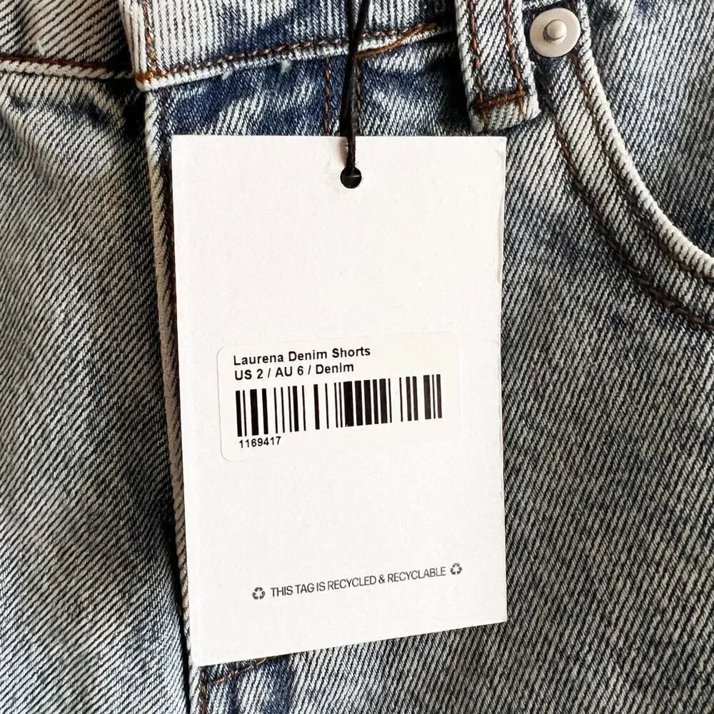 New Princess Polly Lauren’s Denim Shorts Size 2 - Picture 4 of 6